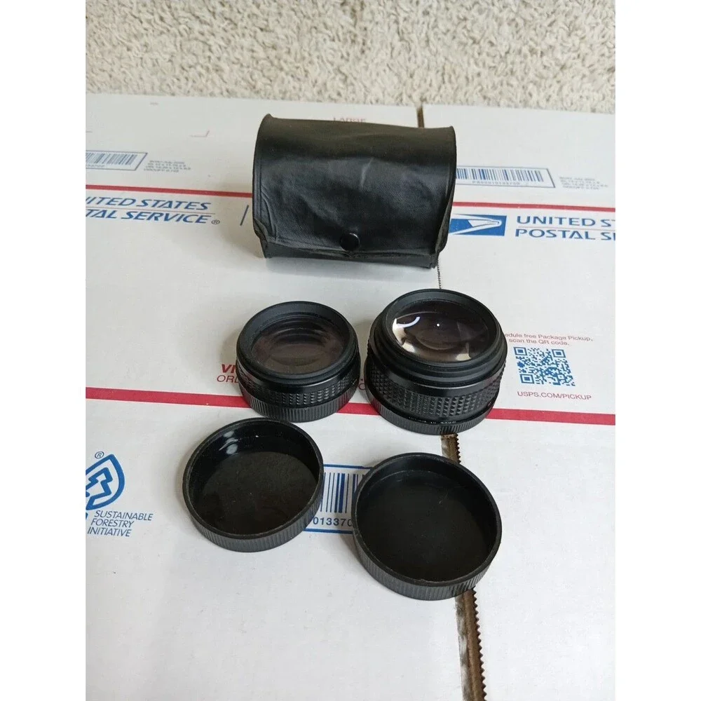 Kalimar Aux Wide Angle 2M & Telephoto Lens 2M Set Made In Japan Vintage